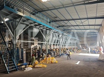 تم تشغيل خط ما بعد مسحوق المنظفات والتعبئة قيد التشغيل